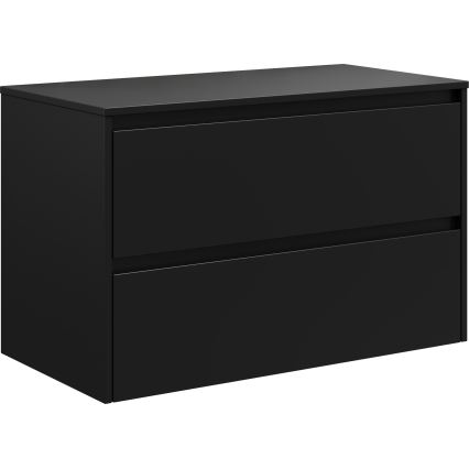 Mueble de baño con lavabo TRONDHEIM/VIKEDAL 90x57x46 cm negro/blanco