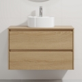 Mueble de baño con lavabo TRONDHEIM/VIKEDAL 90x57x46 cm roble/blanco