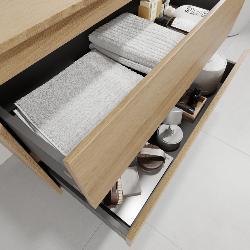 Mueble de baño con lavabo TRONDHEIM/VIKEDAL 90x57x46 cm roble/blanco