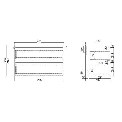 Mueble de baño con lavabo TRONDHEIM/VIKEDAL 90x57x46 cm roble/blanco