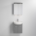 Mueble de baño con lavabo Vang + armario espejo LED 230V IP44, gris