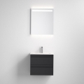 Mueble de baño con lavabo VEDO + espejo LED 10 W, 230 V, IP44, negro