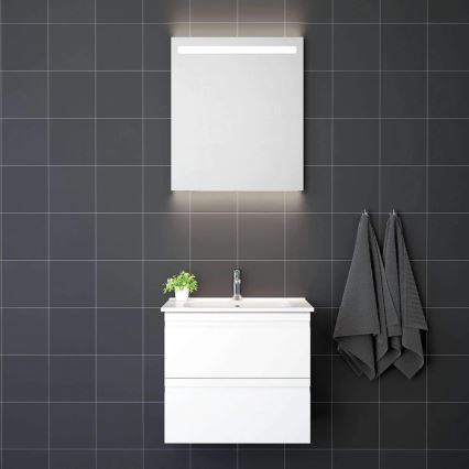 Mueble de baño con lavabo VEDO + espejo LED LED/10W/230V IP44 blanco