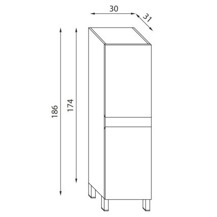 Mueble de baño KENWOOD 186 cm en nogal