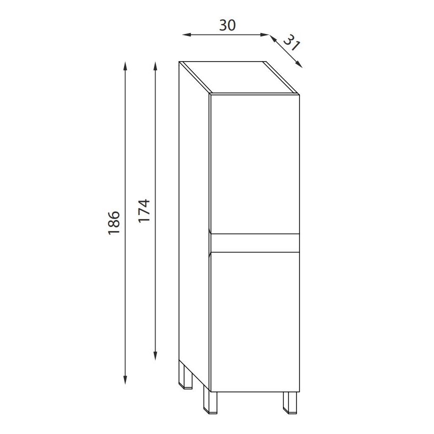 Mueble de baño KENWOOD 186 cm roble