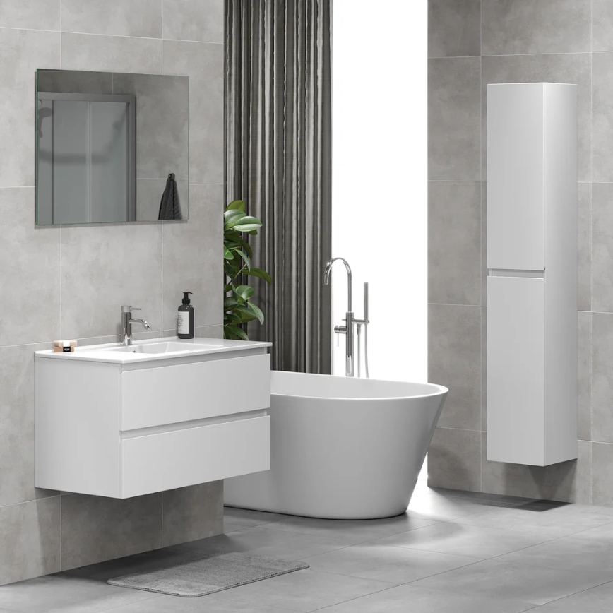 Mueble de baño KENWOOD con lavabo, 91 x 50 x 47 cm, blanco