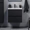 Mueble de baño MOLDE con lavabo, 60x55x46 cm, negro