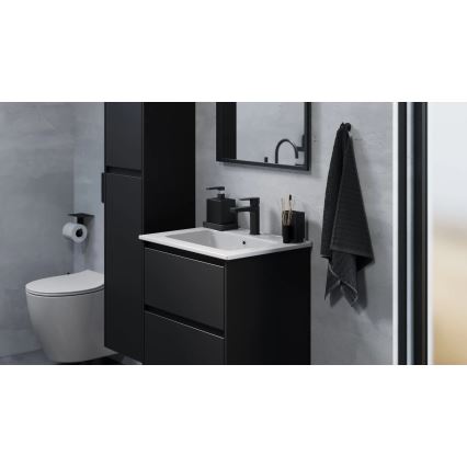 Mueble de baño MOLDE con lavabo, 60x55x46 cm, negro