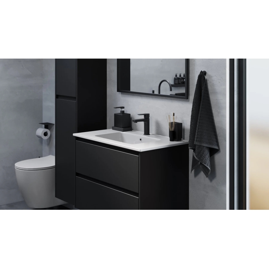 Mueble de baño MOLDE con lavabo 80x55x46 cm negro