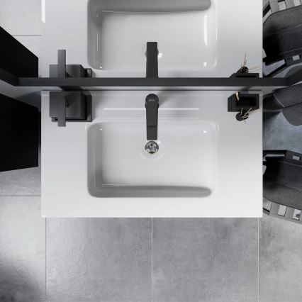Mueble de baño MOLDE con lavabo 80x55x46 cm negro