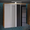 Mueble de baño mural VENOM con espejo, blanco/roble Artisan