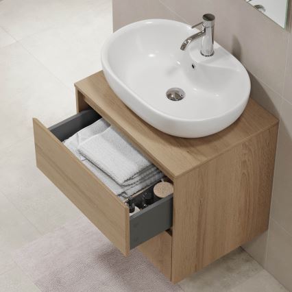 Mueble de baño TRONDHEIM para lavabo 60x57x46 cm en roble