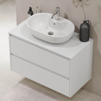 Mueble de baño TRONDHEIM para lavabo 90 cm, blanco