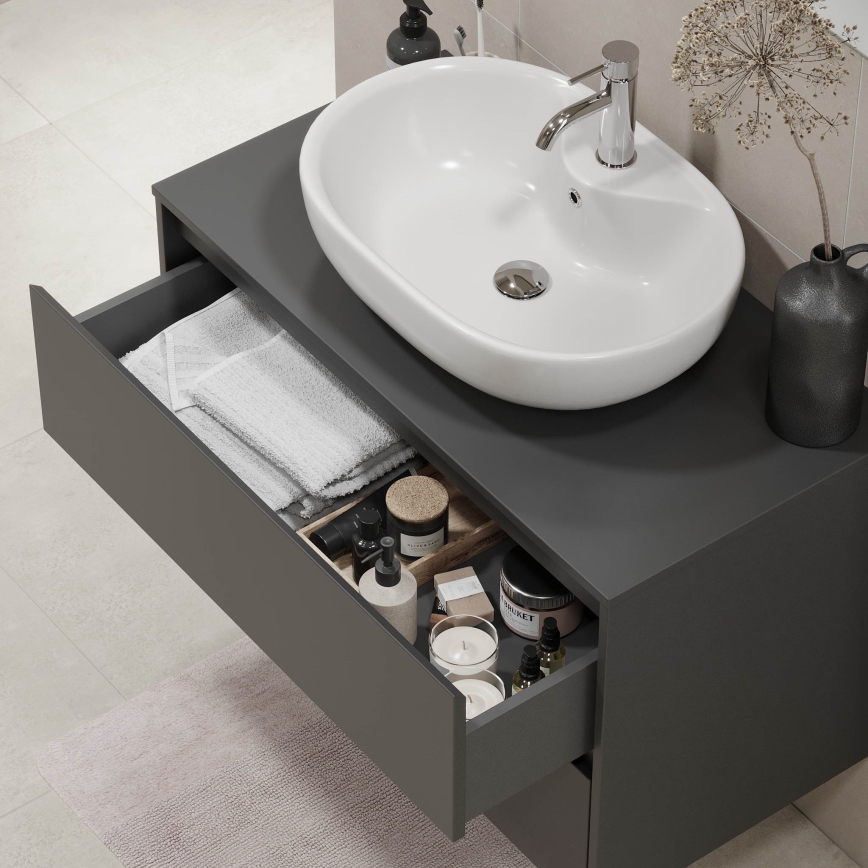 Mueble de baño TRONDHEIM para lavabo 90x57x46 cm antracita