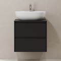 Mueble de baño TRONDHEIM para lavabo de 60 cm, negro