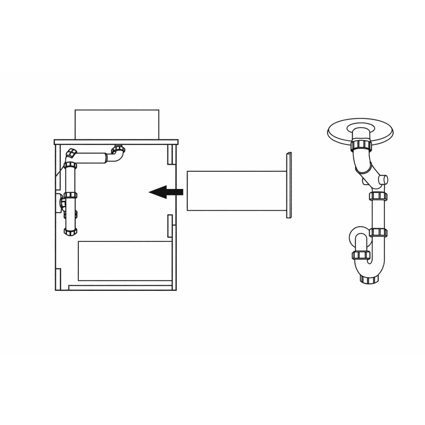 Mueble de baño TRONDHEIM para lavabo de 60 cm, roble