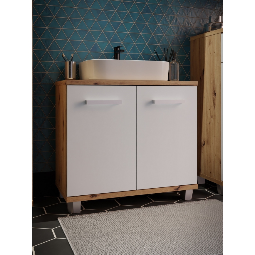 Mueble de baño VENOM blanco/roble artisan