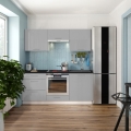 Mueble de cocina CELESTE 180 cm, gris brillante