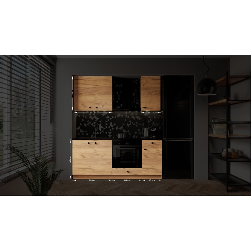 Mueble de cocina CLAIRE 180 cm roble craft
