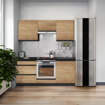 Mueble de cocina MARINA 180 cm, acabado roble craft