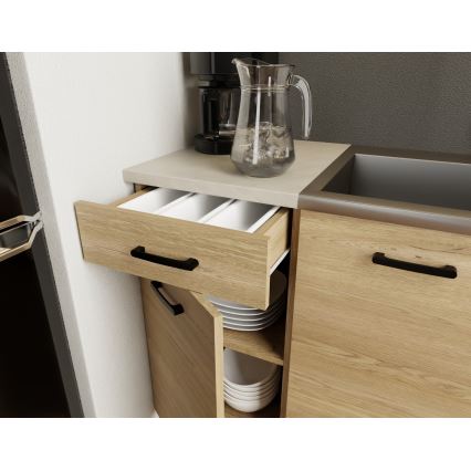 Mueble de cocina PATRICIA 180 cm en roble