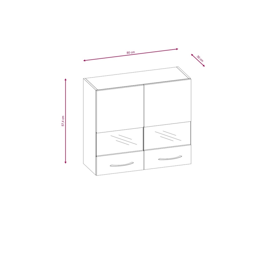 Mueble de cocina VALERIA 180 cm marrón/roble sonoma