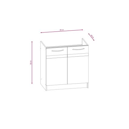Mueble de cocina VALERIA 180 cm marrón/roble sonoma