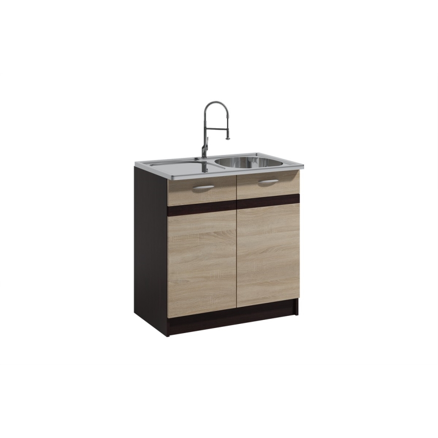 Mueble de cocina VALERIA 240 cm marrón/roble sonoma