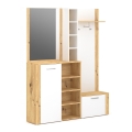 Mueble de entrada con espejo KEVIN marrón/blanco