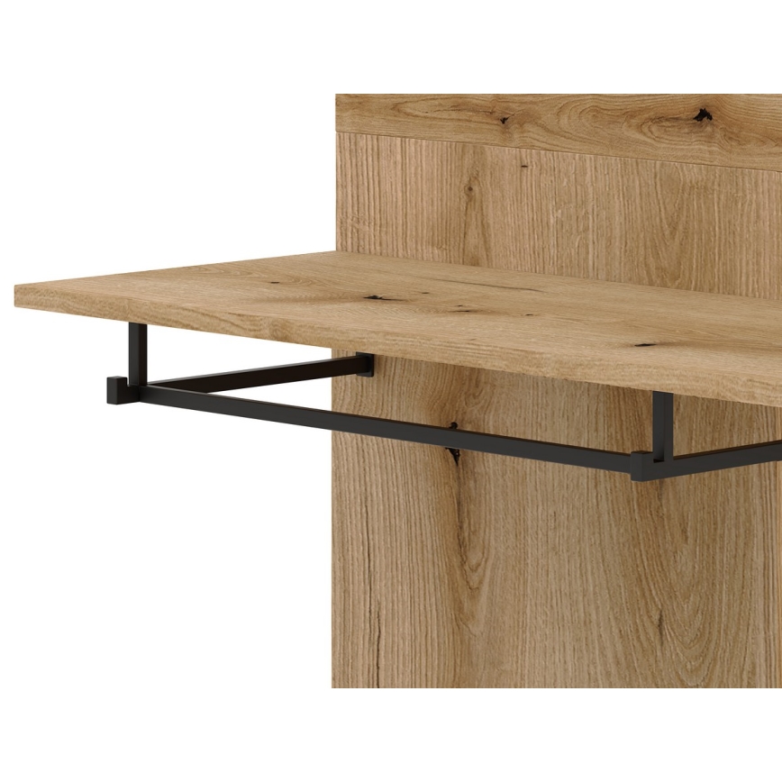 Mueble de entrada con espejo SVEN marrón/blanco