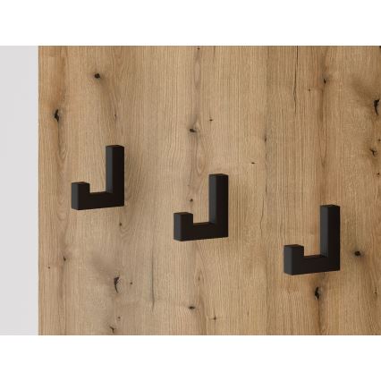 Mueble de entrada con espejo SVEN marrón/blanco