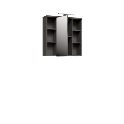 Mueble de pared para baño con espejo VENOM antracita/marrón