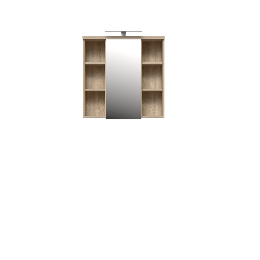 Mueble de pared para baño con espejo VENOM blanco/roble sonoma