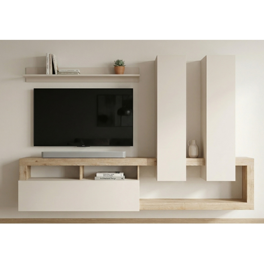 Mueble de salón LENOR cachemira/marrón