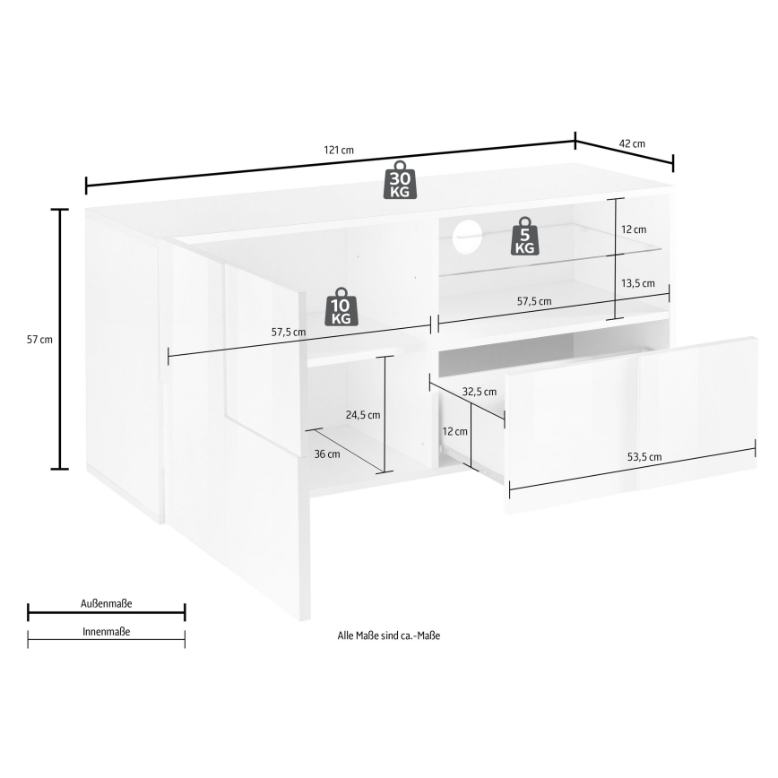 Mueble de TV SERIAN en roble Sonoma