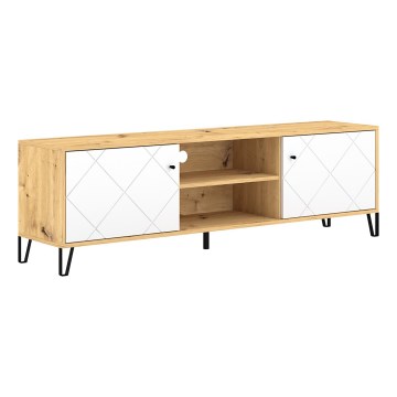 Mueble de TV SULA roble artisan/blanco