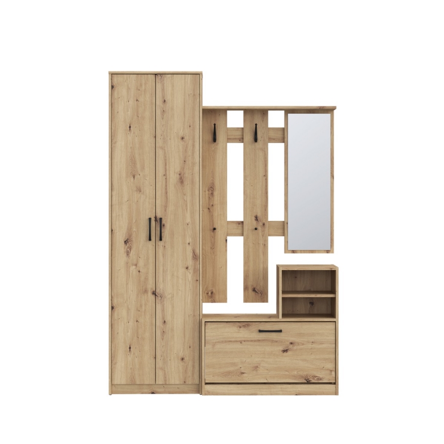 Mueble para el recibidor con espejo KAVI roble artesano