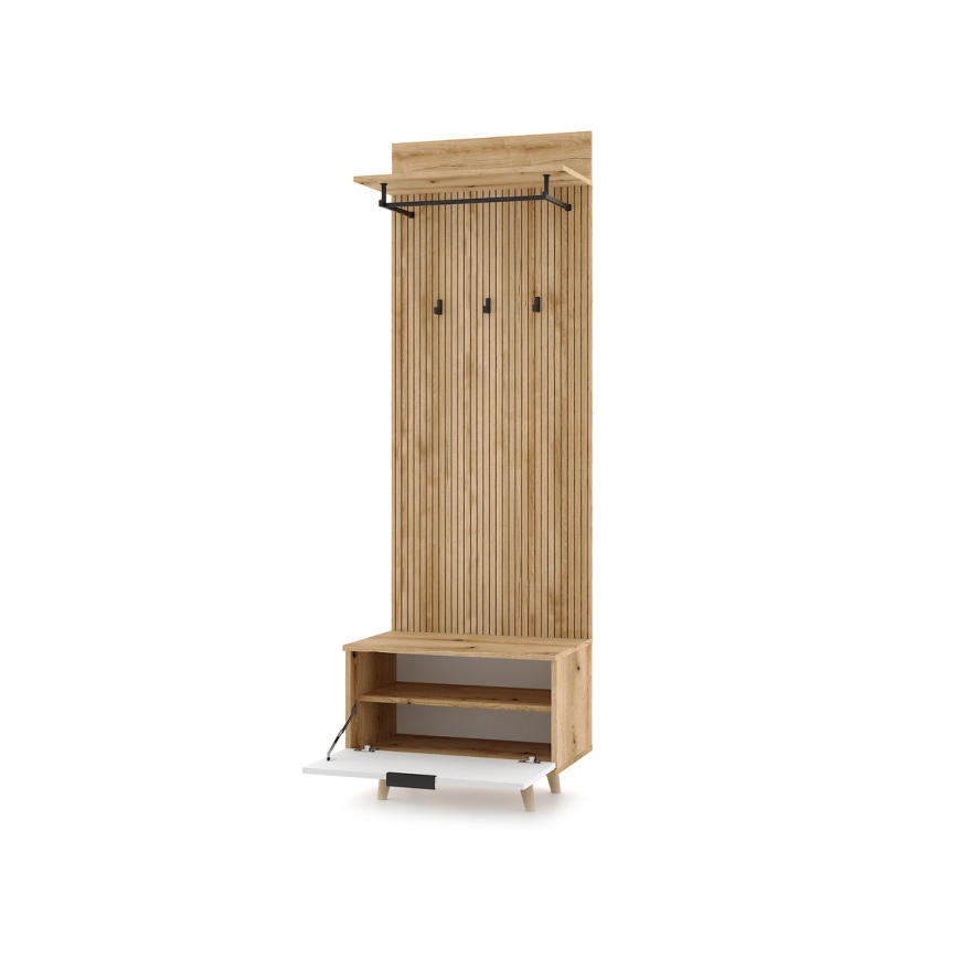 Mueble para recibidor KLEO marrón/blanco