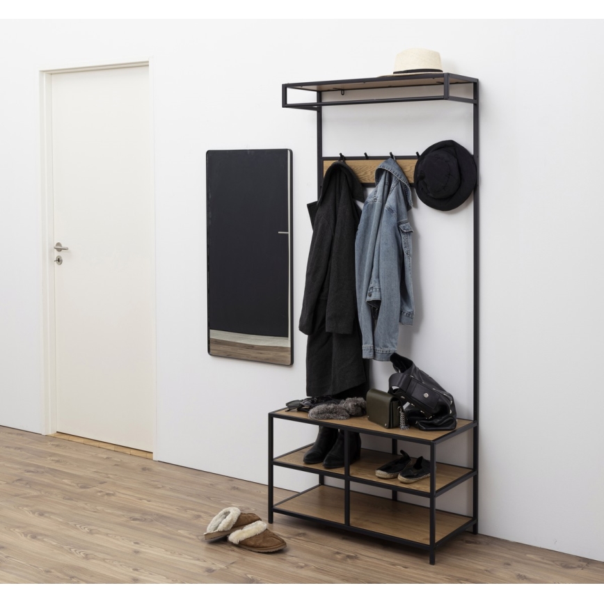 Mueble para recibidor SARON roble/negro