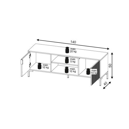 Mueble para TV FLOP - negro