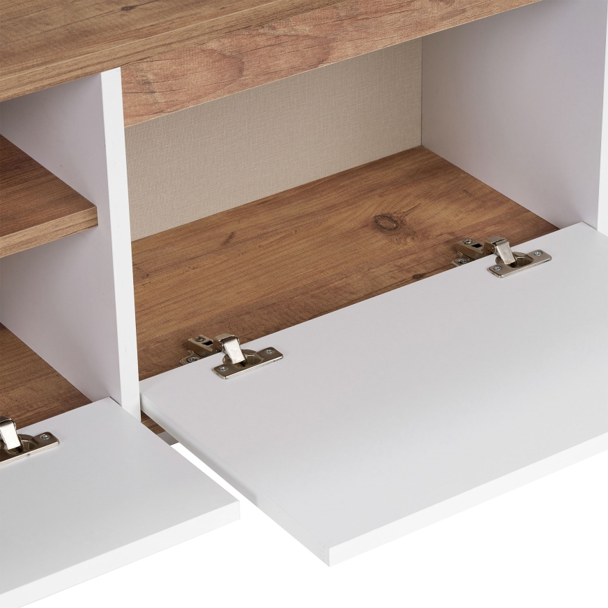 Mueble para TV KREDE 160x30 cm blanco/pino