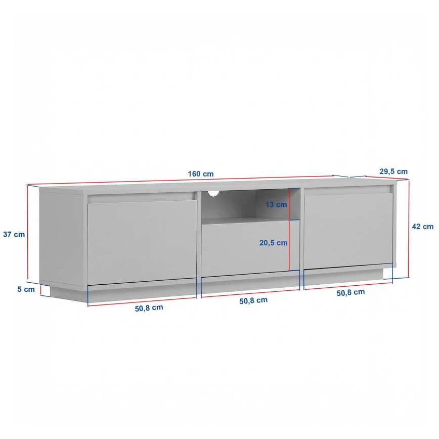 Mueble para TV KREDE 160x30 cm roble