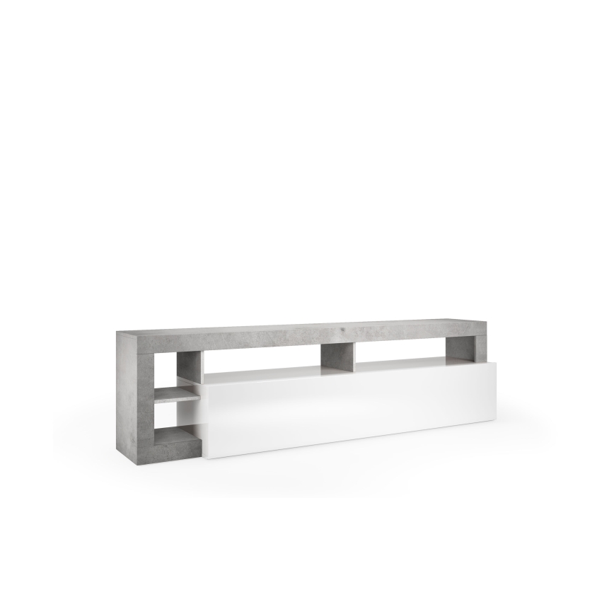 Mueble para TV LENOR blanco/gris efecto hormigón