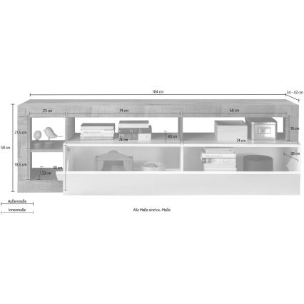 Mueble para TV LENOR blanco/marrón