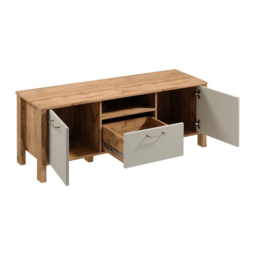 Mueble TV MENTA 138x49 cm roble Wotan/gris
