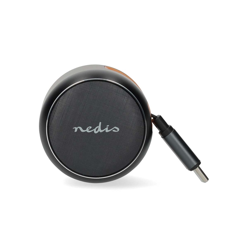 Cargador para automóvil con cable retráctil, Power Delivery 30 W, 2x USB-C + 1x USB-A