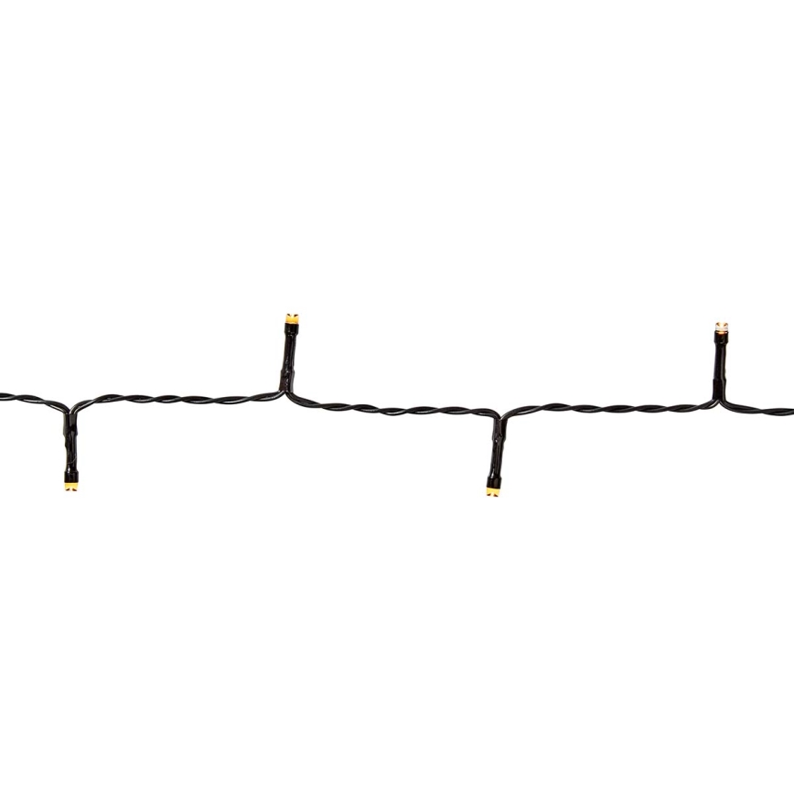 Guirnalda LED para exterior 96 LEDs/7 funciones/3xAA 7,7m IP44 blanco cálido