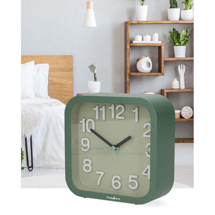 Despertador analógico 1xAA verde