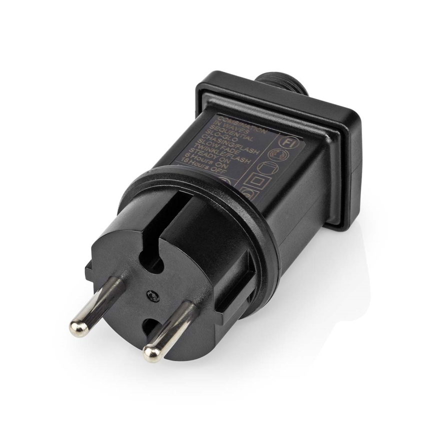 Cortina de luces LED para exterior, 360 LEDs / 7 funciones, 14 m, IP44, blanco cálido