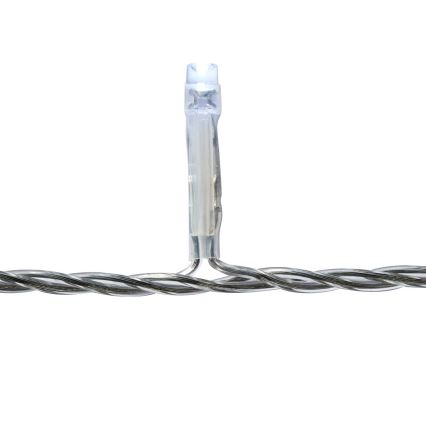 Cortina de luces LED para exterior, 360 LEDs, 7 funciones, 14 m, IP44, blanco frío